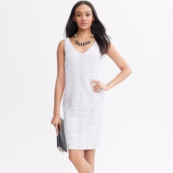 Banana Republic Dresses & Skirts - Banana Republic White Lace Overlay Dress